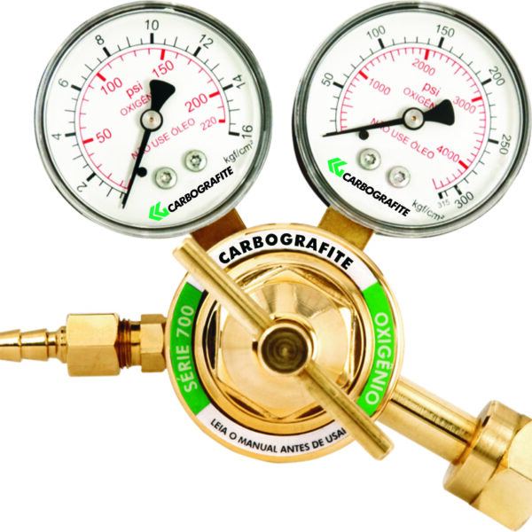 Regulador de Pressão Industrial com Manômetro Carbografite